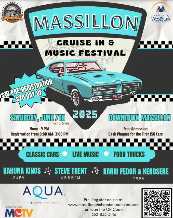 2025 Massillon Cruise In Car Show Flyer Revised