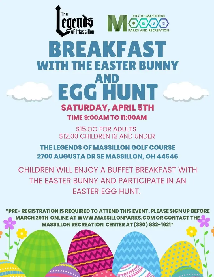 Massillon breakfast with the easter bunny and egg hunt