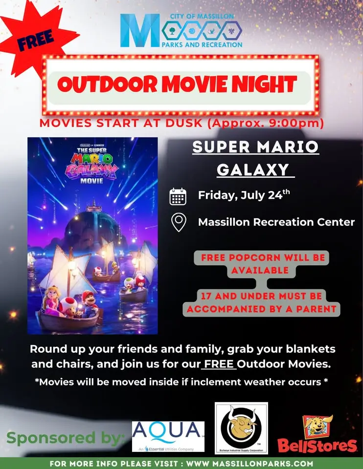 Outdoor Movie Night Super Mario Galaxy Massillon