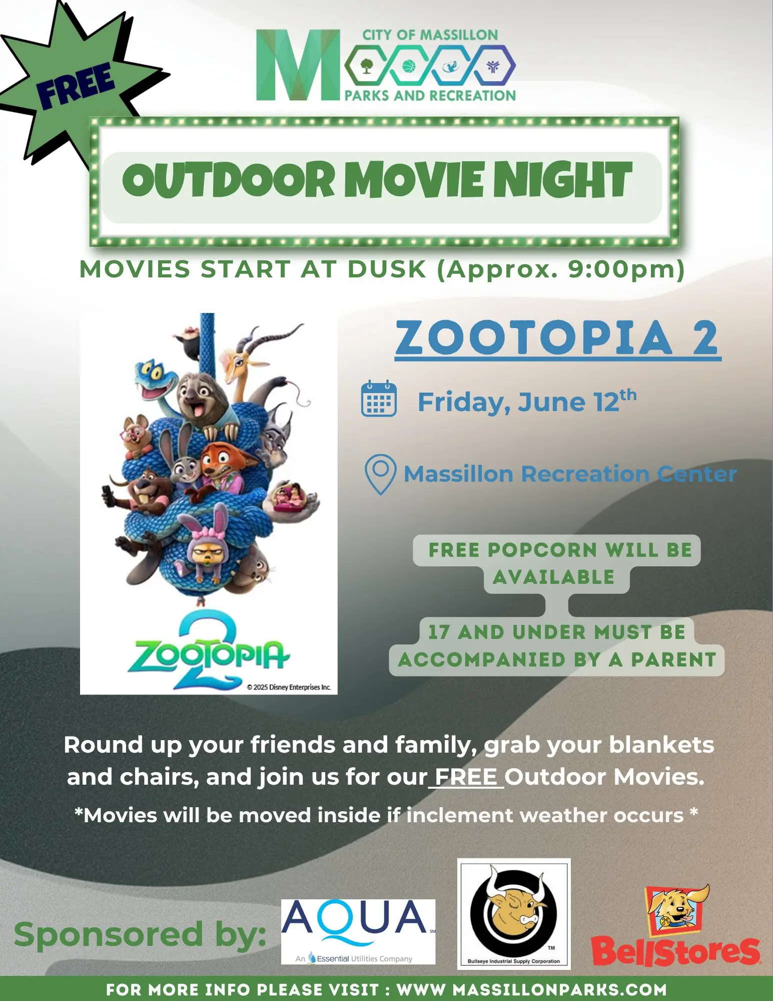 Outdoor Movie Night Zootopia 2 Massillon